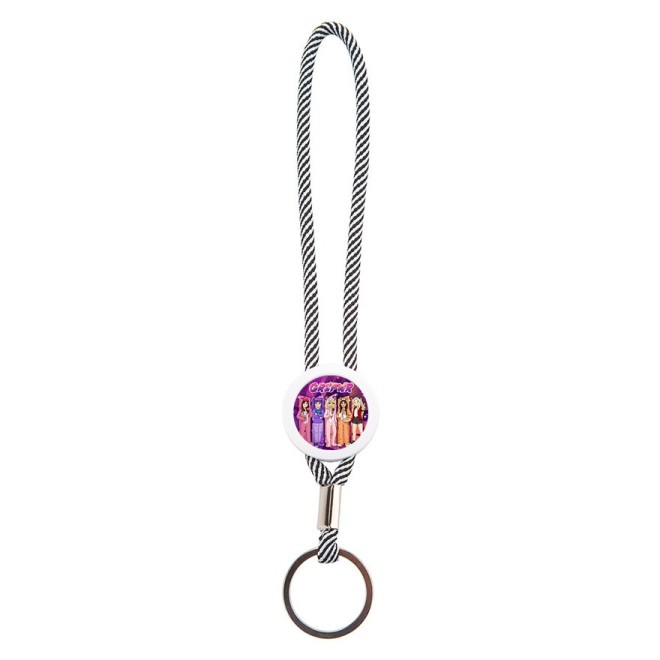 GirlPower key ring loop gray/white