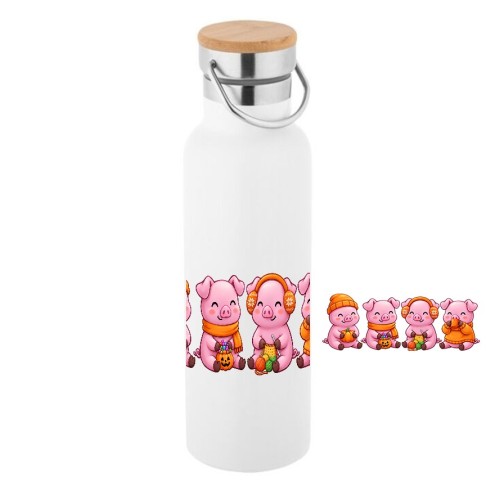 Schinkens Kuschelherbst Edelstahlflasche mit Bambusdeckel
