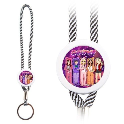 GirlPower key ring loop gray/white