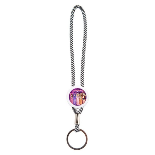 GirlPower key ring loop gray/white