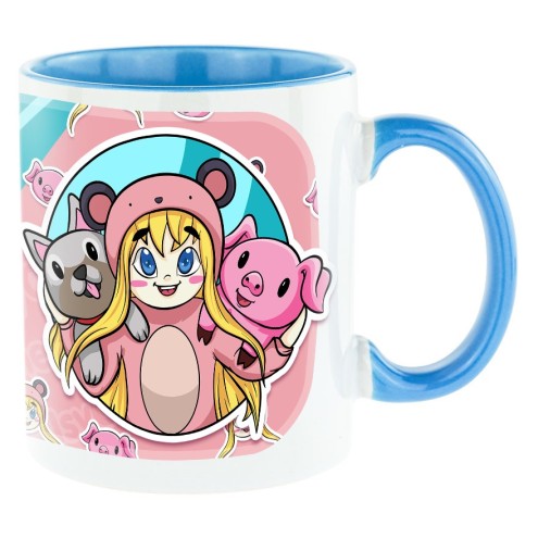 Isy & Pets Tasse bicolore bleu clair