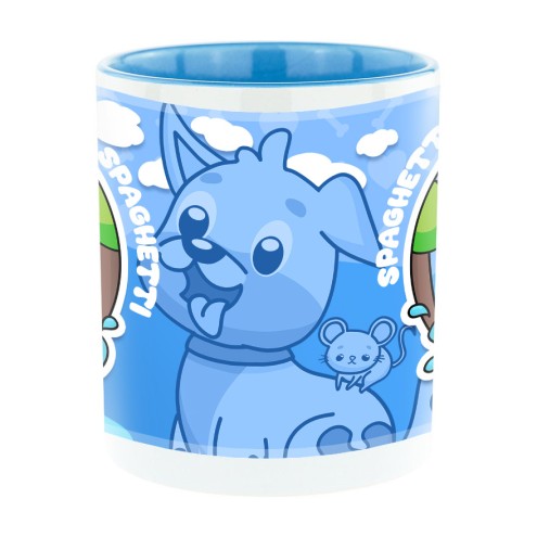 Spaghetti Bi-Color Tasse bleu clair